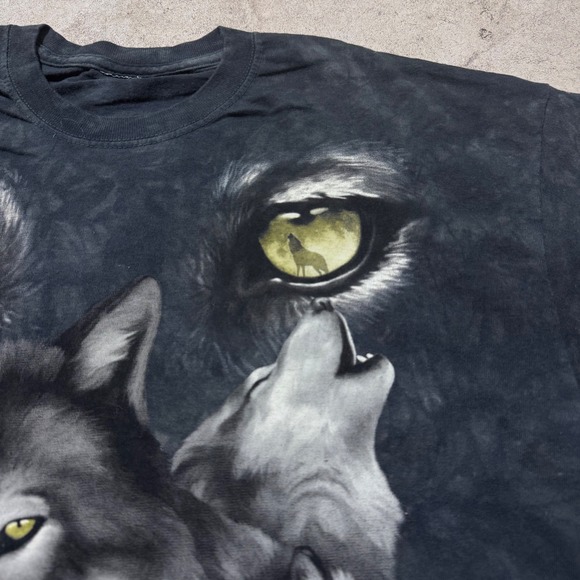 Vintage Y2K The Mountain Wolf Pack Graphic T Shirt Animal Nature Tee Black XXL - Picture 5 of 7